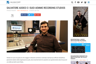 Articolo di MusicOff sui nuovi Aemme Studios